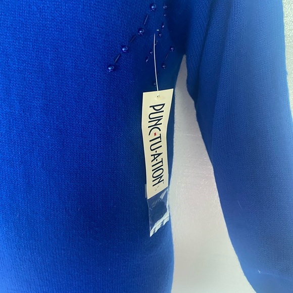 Vintage NWT sweater dress w sequins beads 80s 90s - Picture 4 of 12